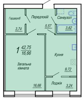 1-кімнатна 42.75 м² в ЖК Вільський від 15 000 грн/м², Житомир