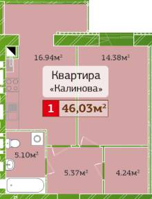 1-кімнатна 46.03 м² в ЖК Полісся 2 від 17 500 грн/м², Житомир