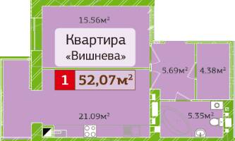 1-кімнатна 52.07 м² в ЖК Полісся 2 від 17 500 грн/м², Житомир