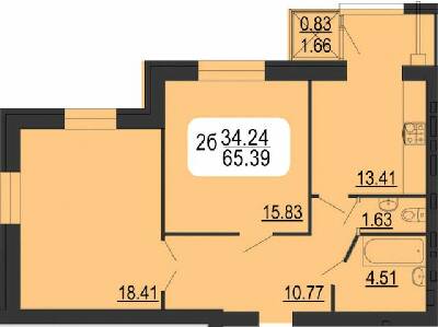 2-комнатная 65.39 м² в ЖК Семейный комфорт от 12 150 грн/м², Винница