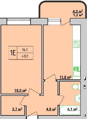 1-кімнатна 40.5 м² в ЖК Учительський від 14 950 грн/м², Вінниця