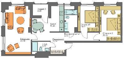 3-комнатная 91.38 м² в ЖК Resident Concept House от 69 600 грн/м², Киев