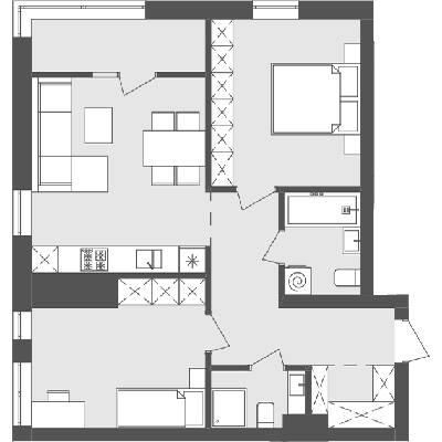 2-комнатная 65.1 м² в ЖК Avalon Flex от 24 500 грн/м², Львов