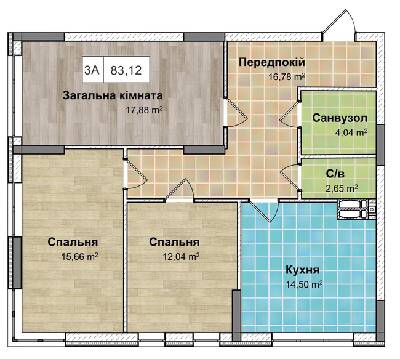 3-комнатная 83.12 м² в ЖК Ривьера от 24 000 грн/м², Киев