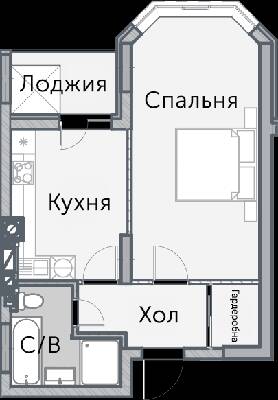 1-комнатная 44.04 м² в КД На Радистов от 27 000 грн/м², Киев