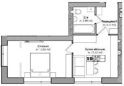 1-кімнатна 37.97 м² в ЖК Story House від 23 700 грн/м², м. Ірпінь