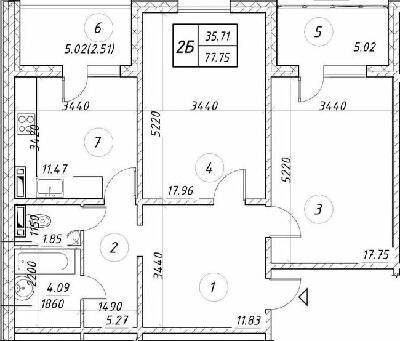 2-кімнатна 77.75 м² в ЖК Ярославичі-2 від 15 750 грн/м², м. Вишгород