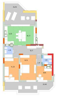 3-комнатная 105 м² в ЖК На Прорезной от 27 200 грн/м², пгт Гостомель