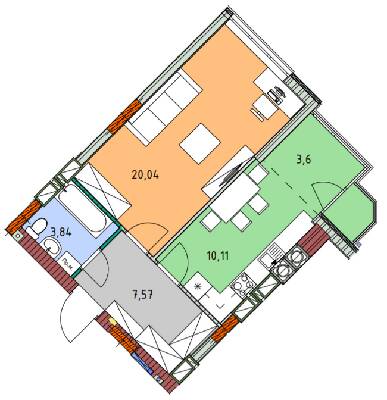 1-комнатная 45.16 м² в ЖК На Прорезной от 23 000 грн/м², пгт Гостомель