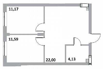 2-комнатная 48.89 м² в ЖК Green Side от 20 000 грн/м², г. Ирпень