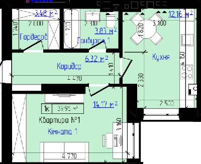 1-комнатная 39.96 м² в ЖК Viking Home от 20 000 грн/м², г. Ирпень