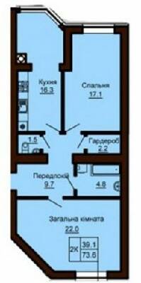 2-комнатная 73.6 м² в ЖК София Сити от 33 000 грн/м², с. Софиевская Борщаговка