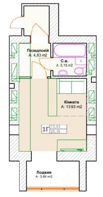 1-комнатная 25.79 м² в ЖК Фортуна-2 от 20 800 грн/м², г. Ирпень