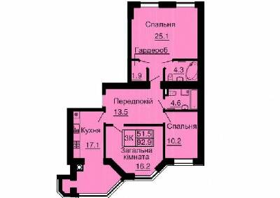 3-комнатная 92.9 м² в ЖК София Резиденс от 35 000 грн/м², с. Софиевская Борщаговка