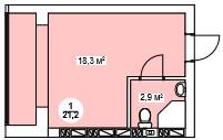 Смарт 21.2 м² в ЖК Новая Дания от 20 600 грн/м², с. Софиевская Борщаговка