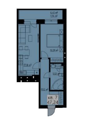 1-кімнатна 47.24 м² в КБ Новооскольський від забудовника, м. Ірпінь