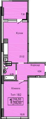 1-кімнатна 59.5 м² в ЖК River House від 19 000 грн/м², м. Українка