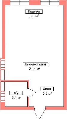 Смарт 37.3 м² в Апарт-комплекс Smart Oseli від забудовника, м. Вишневе