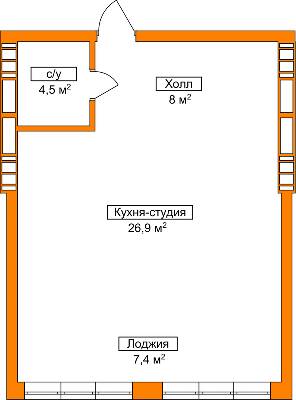 Смарт 47.8 м² в Апарт-комплекс Smart Oseli от застройщика, г. Вишневое