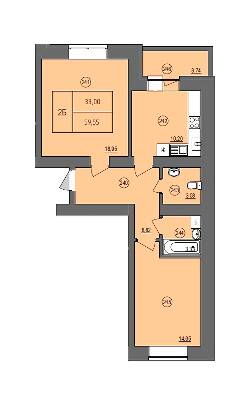 2-кімнатна 59.55 м² в ЖК Жасмін від 15 000 грн/м², м. Ірпінь