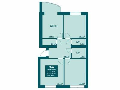 3-комнатная 84.8 м² в ЖК Ибис от 18 500 грн/м², г. Ирпень