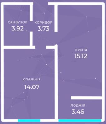 1-кімнатна 40.3 м² в ЖК Rococo viol від 20 550 грн/м², м. Ірпінь