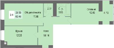 2-кімнатна 62.48 м² в ЖК Софіївська сфера від 17 000 грн/м², с. Софіївська Борщагівка