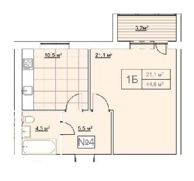 1-комнатная 44.6 м² в ЖК Гранд Виллас от 10 200 грн/м², пгт Ворзель