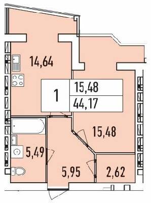1-комнатная 44.17 м² в ЖК Аристократ от 18 000 грн/м², г. Белая Церковь