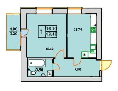 1-комнатная 42.4 м² в ЖК Сонячна Оселя от 21 000 грн/м², г. Буча