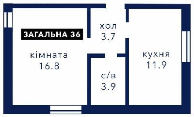 1-кімнатна 36 м² в ЖК Riviera від 15 800 грн/м², смт Гостомель
