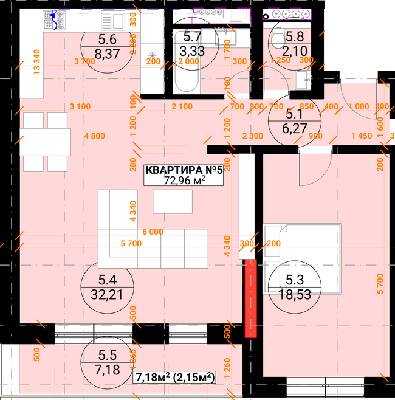 2-комнатная 72.96 м² в ЖК Грот от 23 950 грн/м², Ужгород