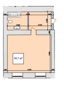 1-комнатная 44.7 м² в КД Наваль от 17 350 грн/м², Николаев