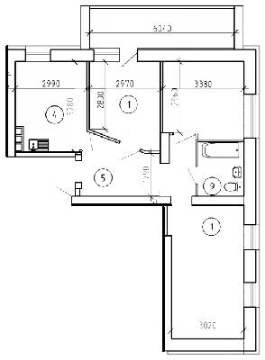 3-комнатная 73.35 м² в ЖК на ул. Труда, 1 от 12 500 грн/м², Сумы