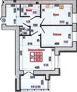 2-комнатная 58.46 м² в ЖК на ул. Героев Крут, 60 от 11 500 грн/м², Сумы