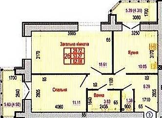 2-комнатная 62.08 м² в ЖК на ул. Героев Крут, 60 от 11 500 грн/м², Сумы