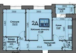 2-комнатная 58.92 м² в ЖК Iceberg от 13 200 грн/м², Сумы