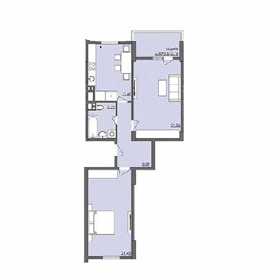 2-комнатная 72.9 м² в ЖК Плаза Квартал от 19 850 грн/м², Херсон