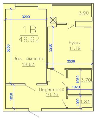 1-комнатная 49.62 м² в ЖК Панорама от застройщика, Сумы