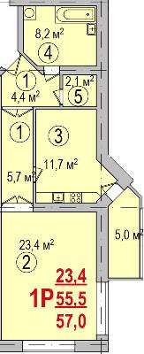 1-комнатная 57 м² в ЖК Парк Стоун от 13 500 грн/м², Херсон