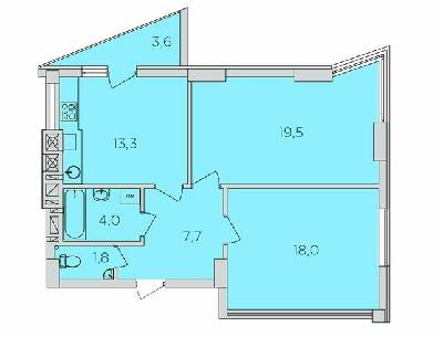 2-комнатная 65.5 м² в ЖК 360 от 19 600 грн/м², Ровно