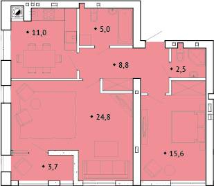 2-кімнатна 70 м² в ЖК Spectrum від 14 850 грн/м², Рівне