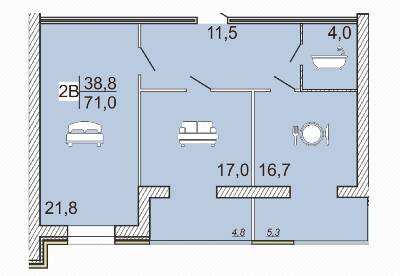 2-кімнатна 71 м² в ЖК Сімейний Lux від 16 000 грн/м², Черкаси