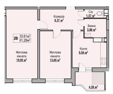 2-кімнатна 61.28 м² в ЖК на вул. Гоголя, 251 від 14 600 грн/м², Черкаси