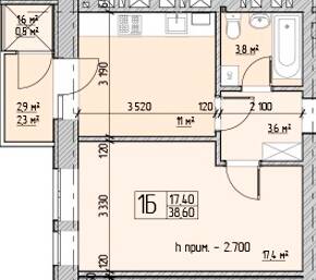 1-комнатная 38.6 м² в ЖК Bridge Town от 18 400 грн/м², Ровно