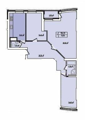 3-кімнатна 104.23 м² в ЖК Lux House від 21 000 грн/м², Рівне