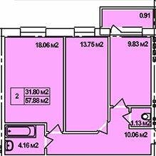 2-кімнатна 57.88 м² в ЖК на вул. Коваля, 2 від 12 400 грн/м², м. Березне