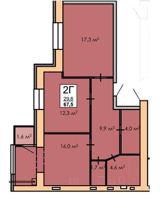 2-комнатная 67.3 м² в ЖК Andorra от 14 000 грн/м², Черкассы