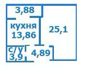 1-комнатная 51.68 м² в ЖК на ул. Жабинского, 2Д, 2В, 2Г, 2Е от застройщика, Чернигов