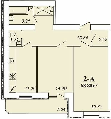 2-кімнатна 68.8 м² в ЖК Парковий від 13 800 грн/м², Чернігів